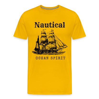 Männer Premium T-Shirt - Nautical Ocean Spirit - Sonnengelb