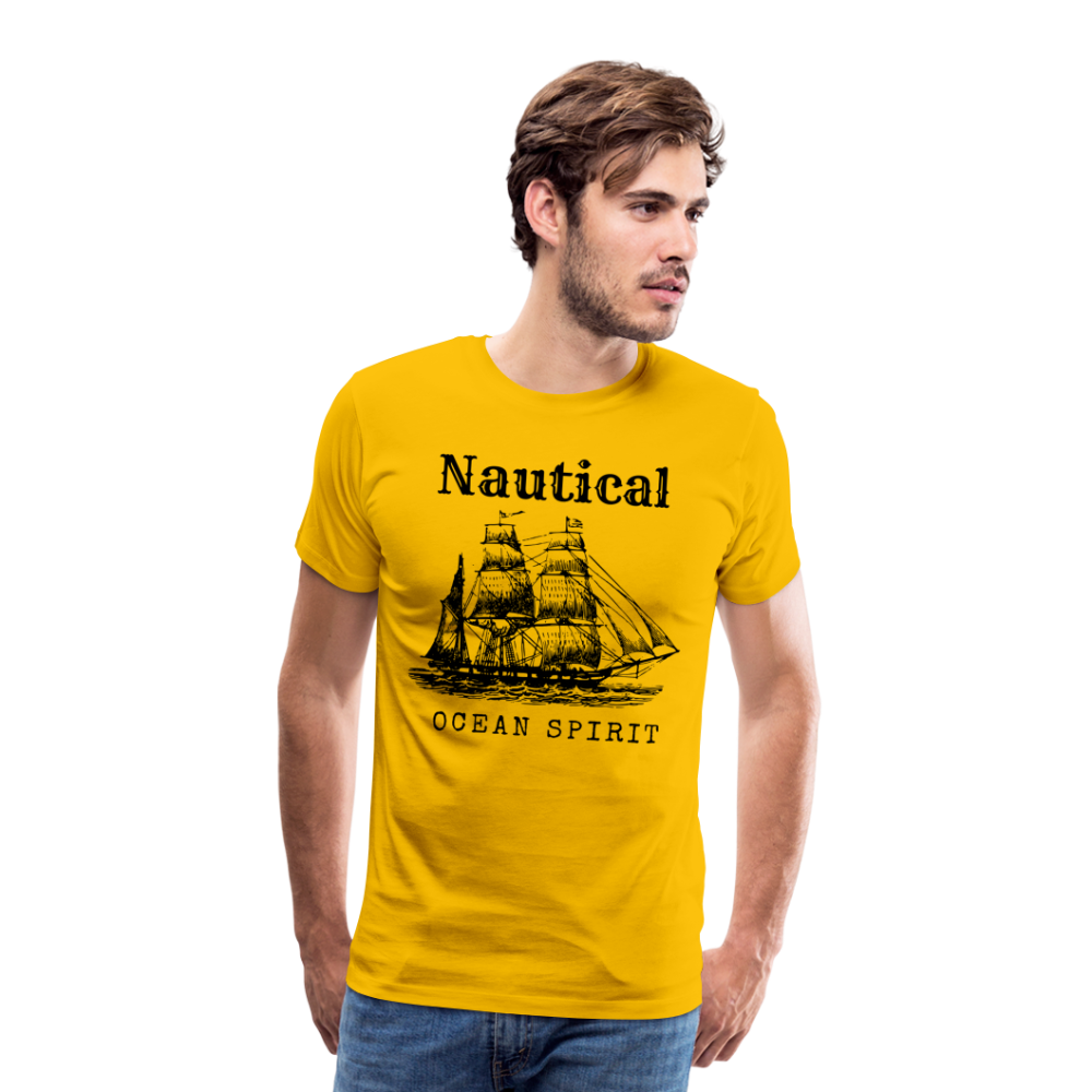 Männer Premium T-Shirt - Nautical Ocean Spirit - Sonnengelb