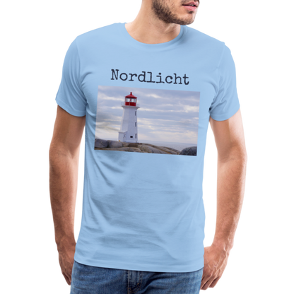 Männer Premium T-Shirt - Nordlicht Leuchtturm - Sky