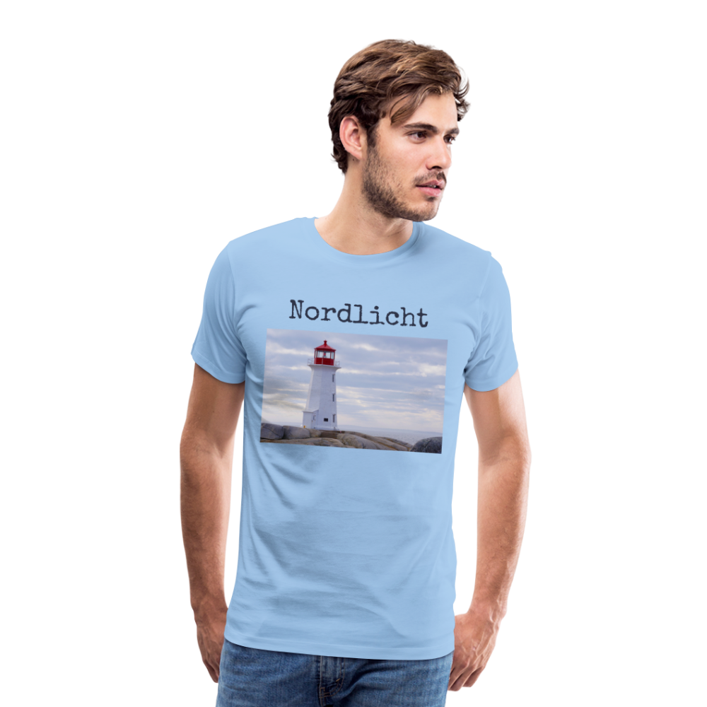 Männer Premium T-Shirt - Nordlicht Leuchtturm - Sky