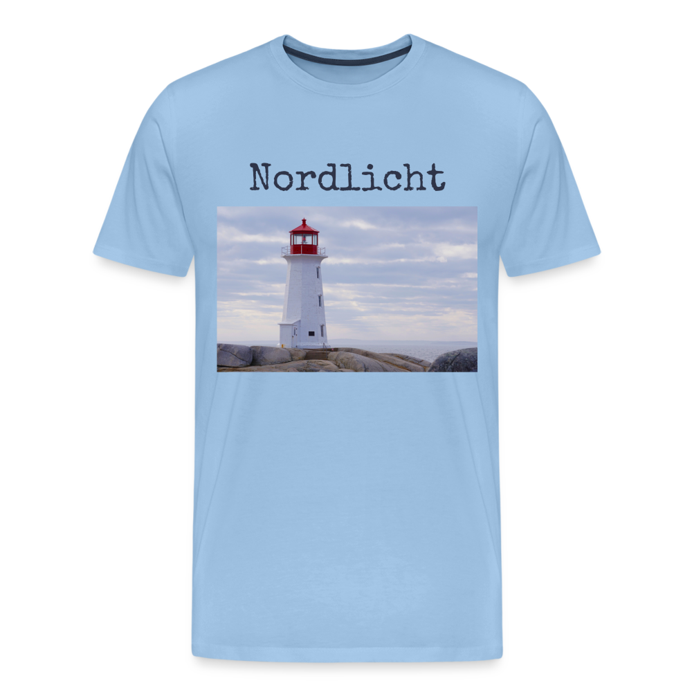 Männer Premium T-Shirt - Nordlicht Leuchtturm - Sky