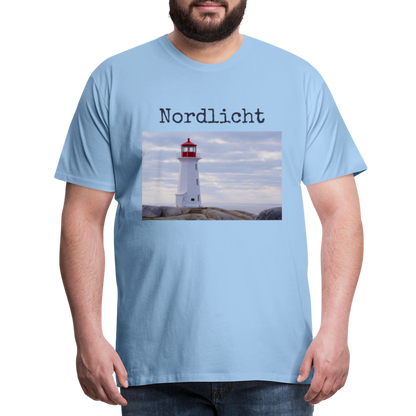 Männer Premium T-Shirt - Nordlicht Leuchtturm - Sky