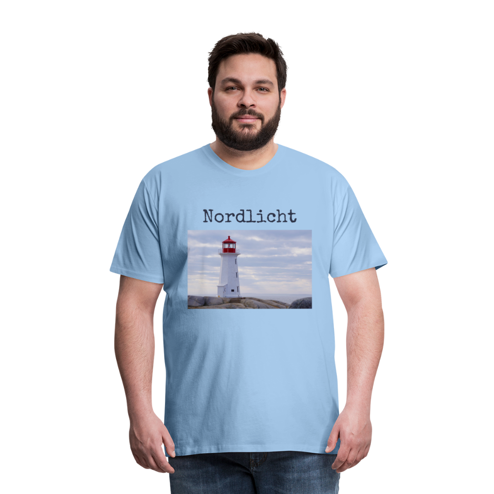 Männer Premium T-Shirt - Nordlicht Leuchtturm - Sky