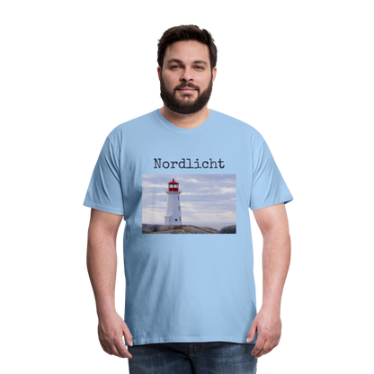 Männer Premium T-Shirt - Nordlicht Leuchtturm - Sky