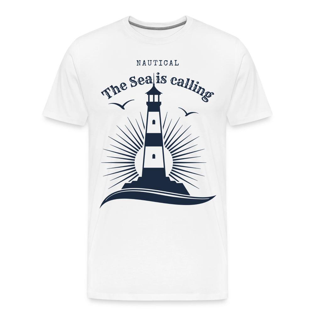 Männer Premium T-Shirt - Nautical The Sea is calling - weiß