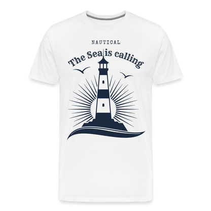 Männer Premium T-Shirt - Nautical The Sea is calling - weiß