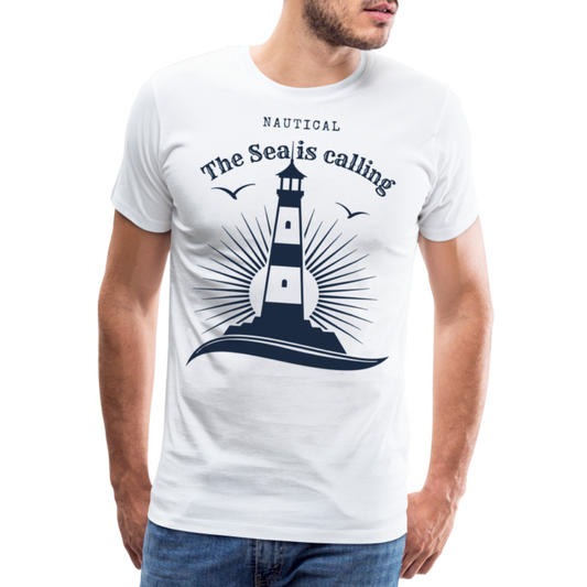 Männer Premium T-Shirt - Nautical The Sea is calling - weiß