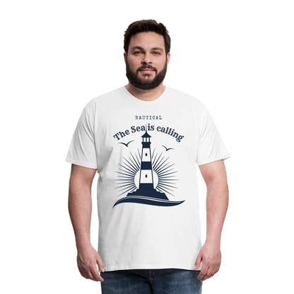 Männer Premium T-Shirt - Nautical The Sea is calling - weiß