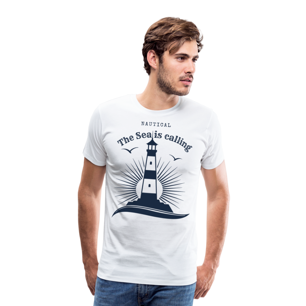 Männer Premium T-Shirt - Nautical The Sea is calling - weiß