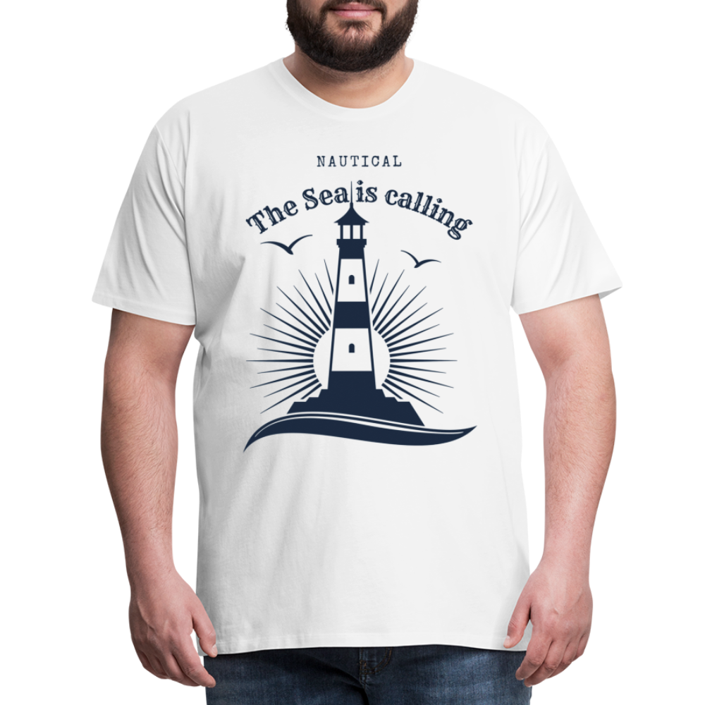 Männer Premium T-Shirt - Nautical The Sea is calling - weiß