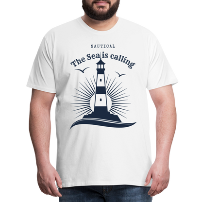 Männer Premium T-Shirt - Nautical The Sea is calling - weiß