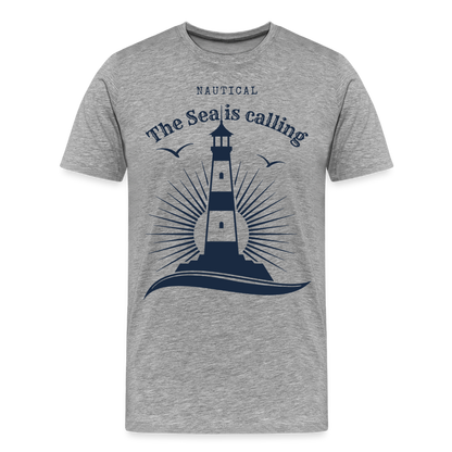 Männer Premium T-Shirt - Nautical The Sea is calling - Grau meliert