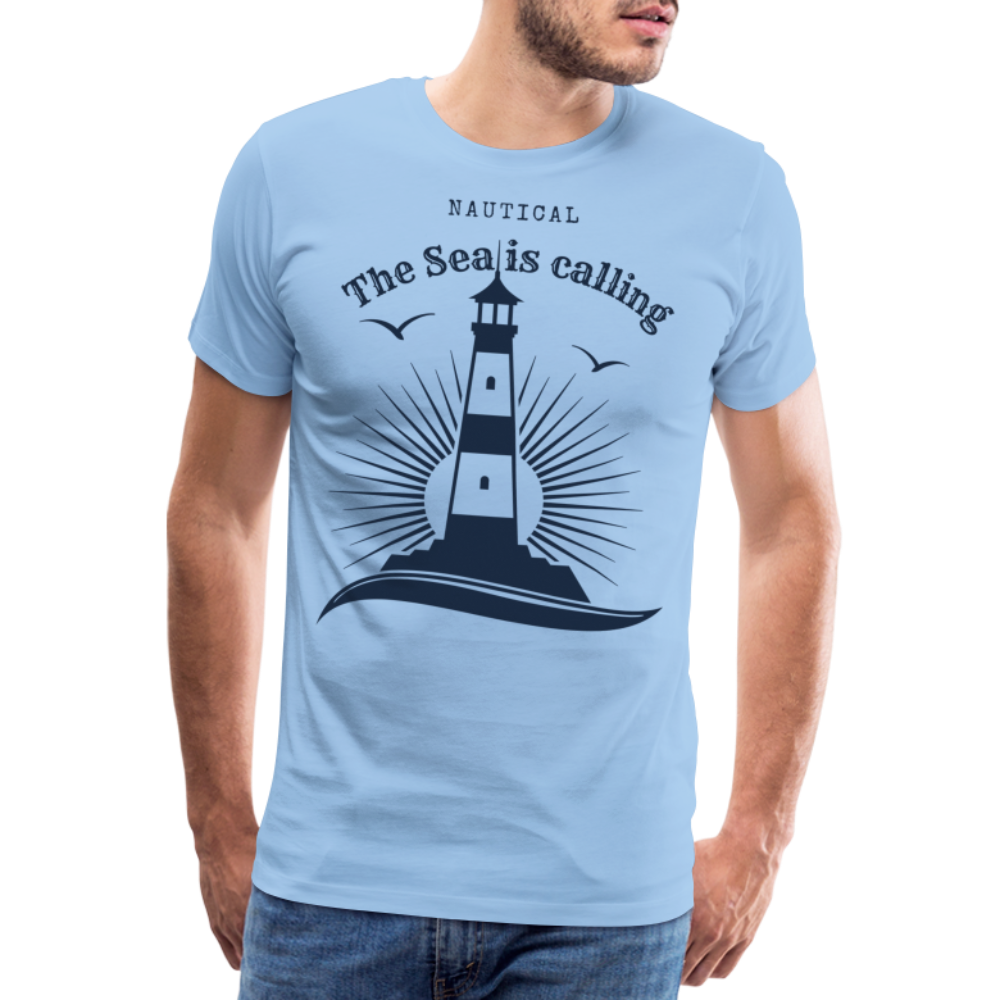 Männer Premium T-Shirt - Nautical The Sea is calling - Sky