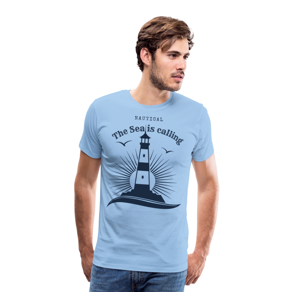 Männer Premium T-Shirt - Nautical The Sea is calling - Sky