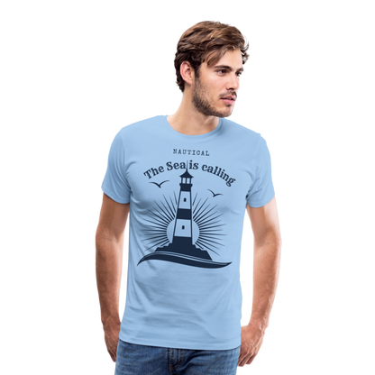 Männer Premium T-Shirt - Nautical The Sea is calling - Sky