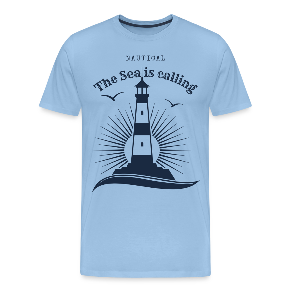 Männer Premium T-Shirt - Nautical The Sea is calling - Sky