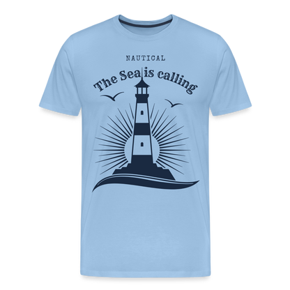 Männer Premium T-Shirt - Nautical The Sea is calling - Sky