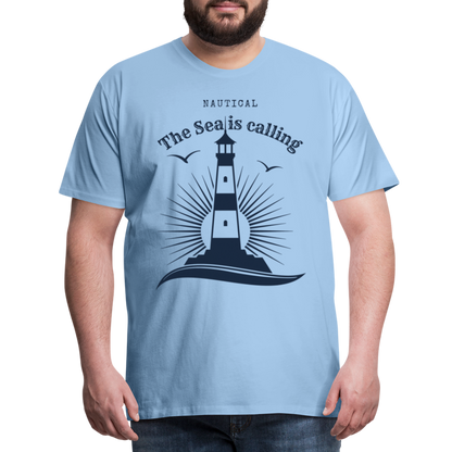 Männer Premium T-Shirt - Nautical The Sea is calling - Sky