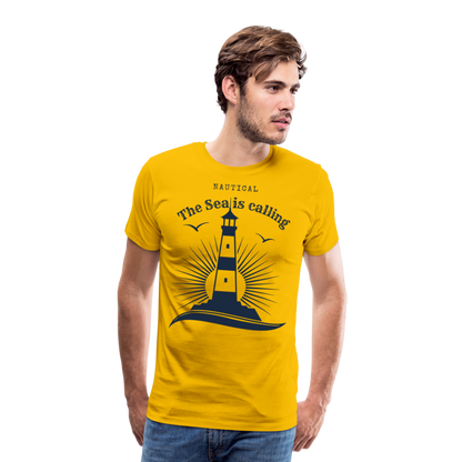 Männer Premium T-Shirt - Nautical The Sea is calling - Sonnengelb