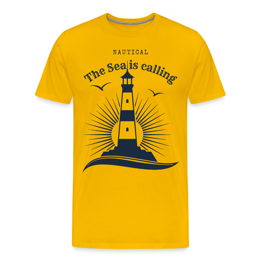 Männer Premium T-Shirt - Nautical The Sea is calling - Sonnengelb