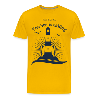 Männer Premium T-Shirt - Nautical The Sea is calling - Sonnengelb