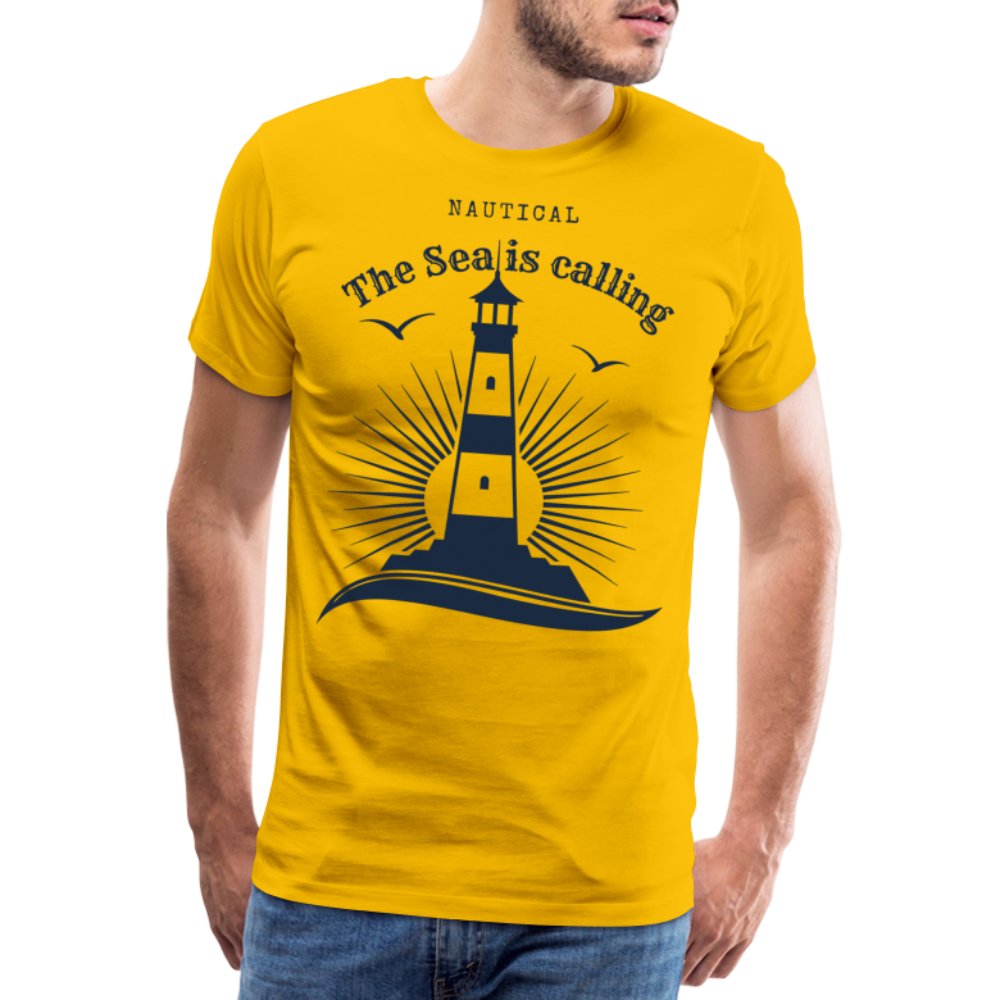 Männer Premium T-Shirt - Nautical The Sea is calling - Sonnengelb