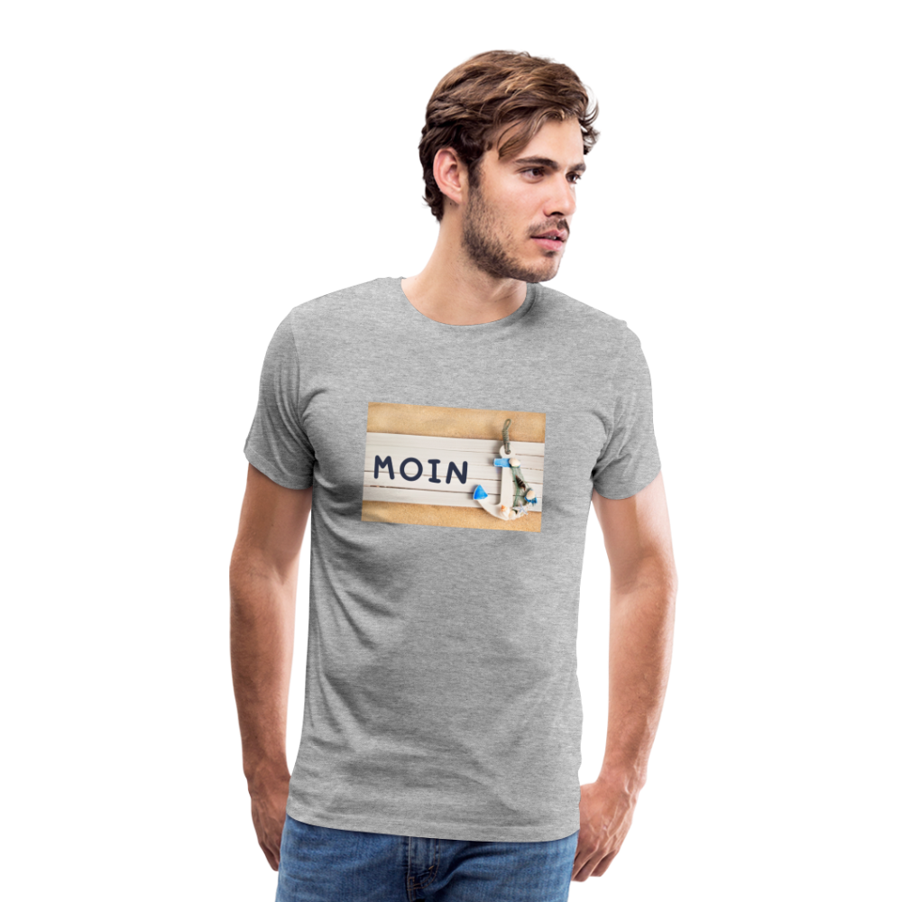 Männer Premium T-Shirt - Moin Anker - Grau meliert