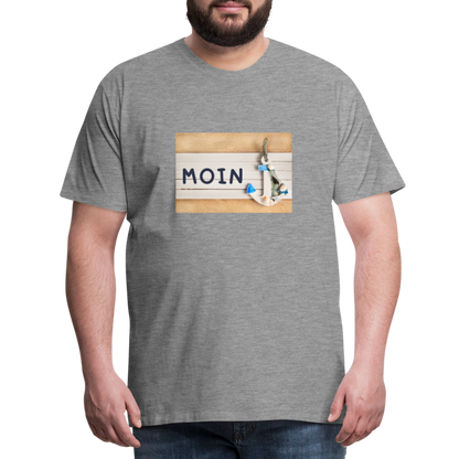 Männer Premium T-Shirt - Moin Anker - Grau meliert