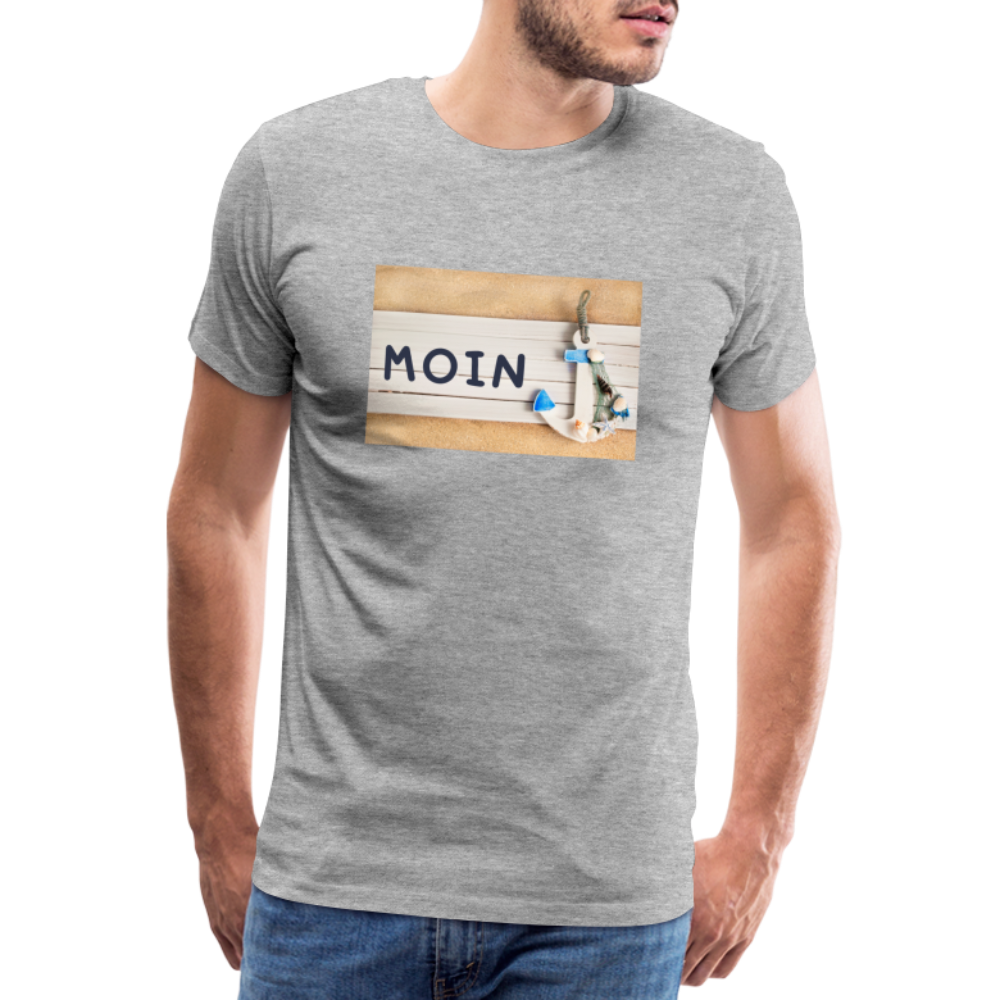 Männer Premium T-Shirt - Moin Anker - Grau meliert