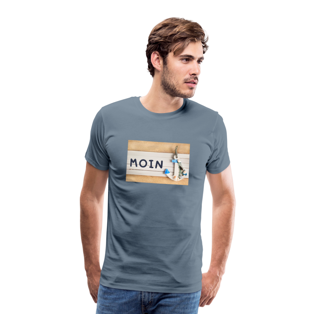 Männer Premium T-Shirt - Moin Anker - Blaugrau