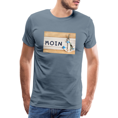 Männer Premium T-Shirt - Moin Anker - Blaugrau