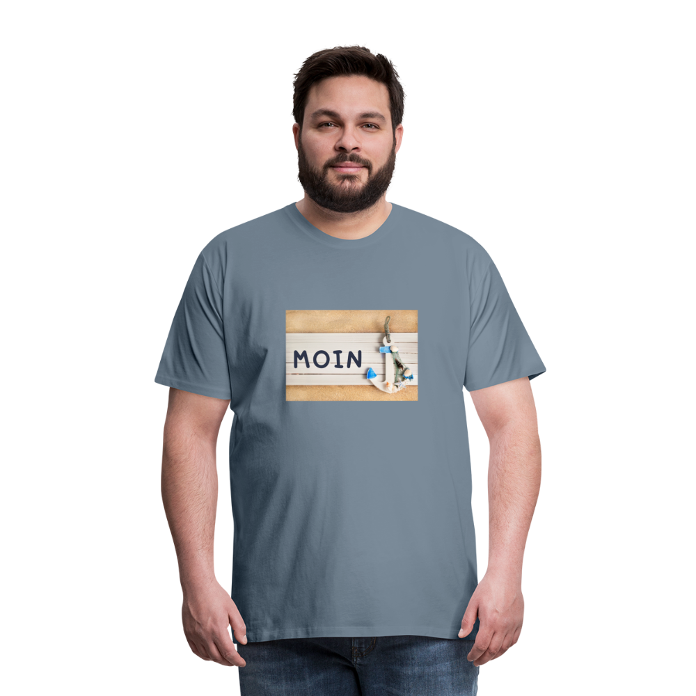 Männer Premium T-Shirt - Moin Anker - Blaugrau