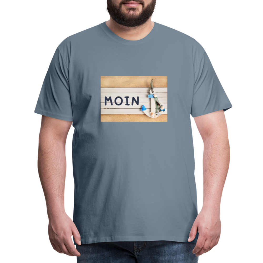 Männer Premium T-Shirt - Moin Anker - Blaugrau