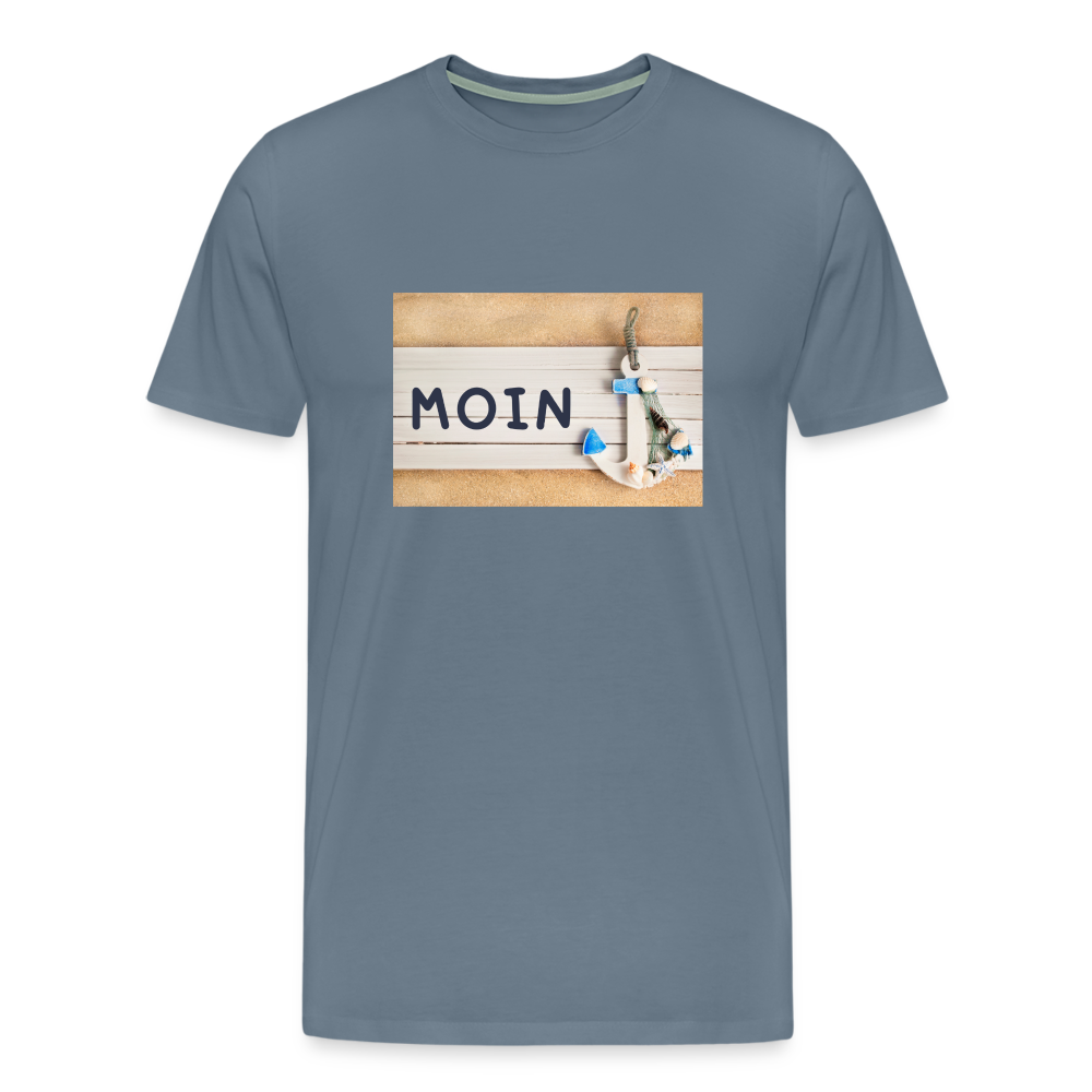 Männer Premium T-Shirt - Moin Anker - Blaugrau