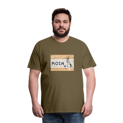 Männer Premium T-Shirt - Moin Anker - Khaki