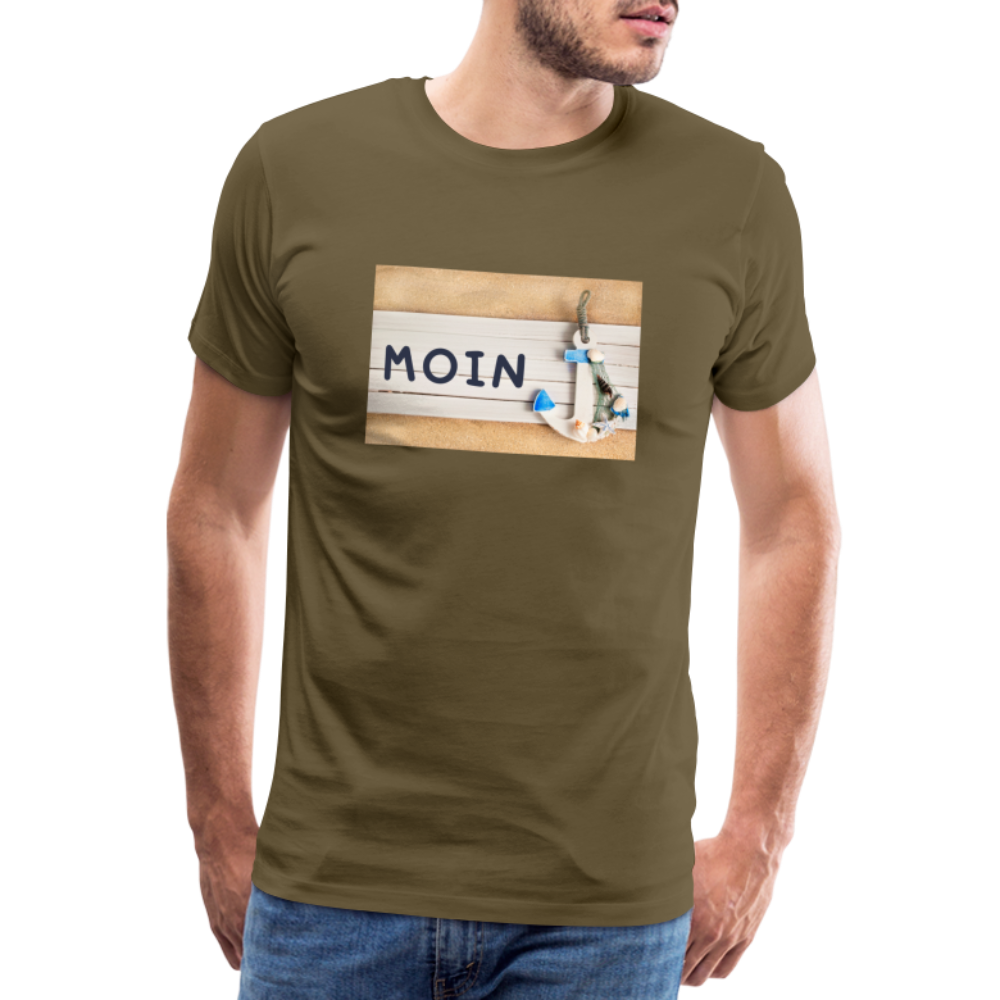 Männer Premium T-Shirt - Moin Anker - Khaki