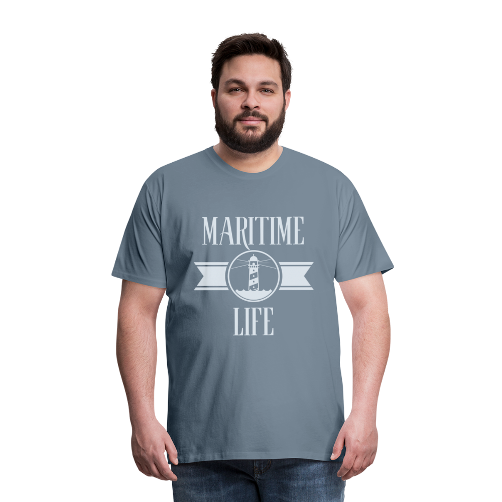 Männer Premium T-Shirt - Maritime Life Light - Blaugrau