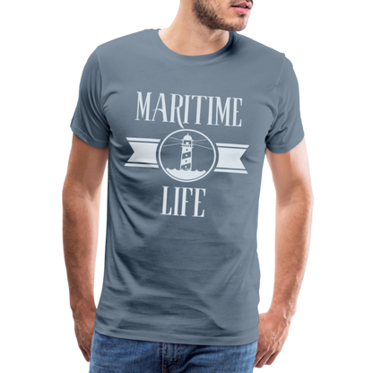 Männer Premium T-Shirt - Maritime Life Light - Blaugrau