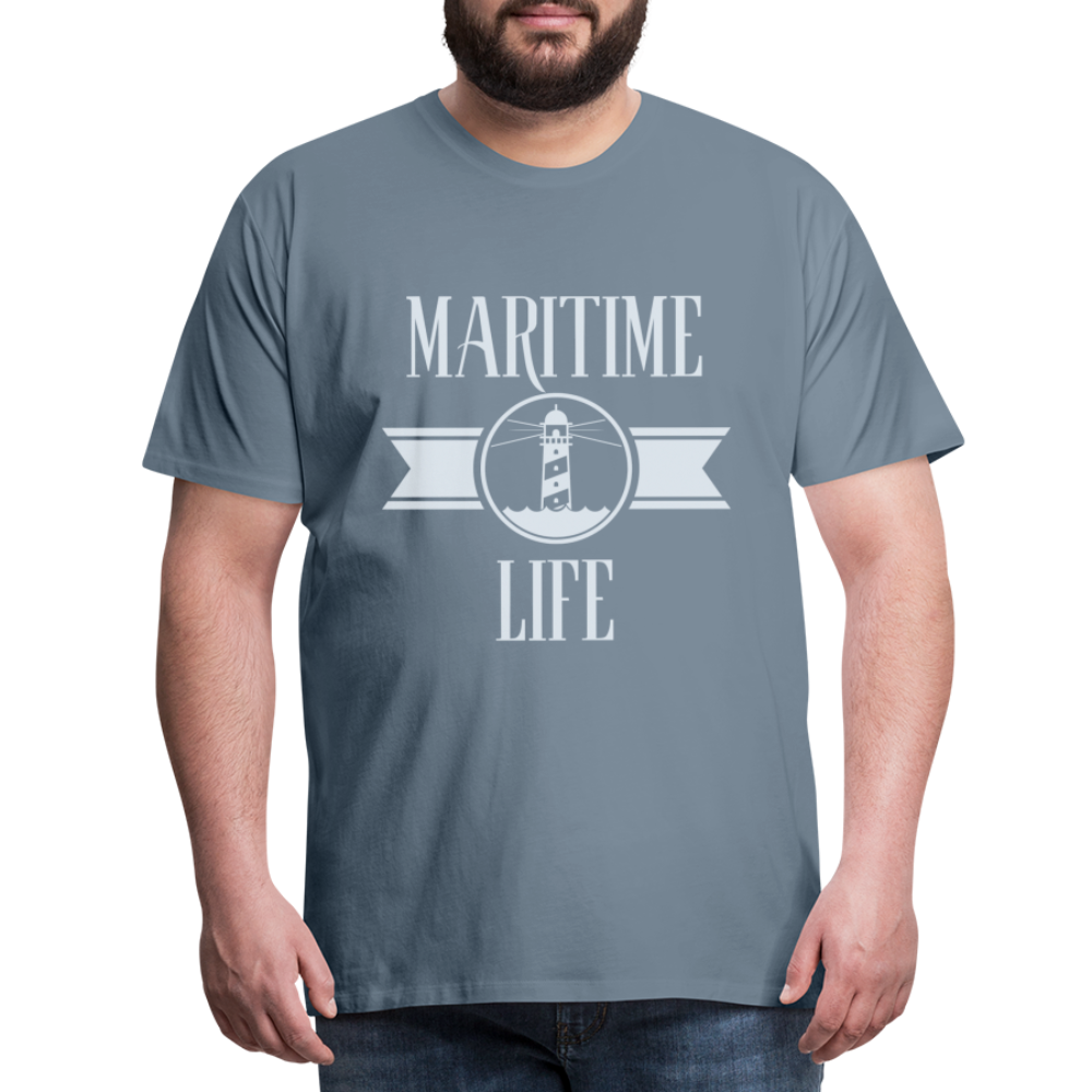 Männer Premium T-Shirt - Maritime Life Light - Blaugrau