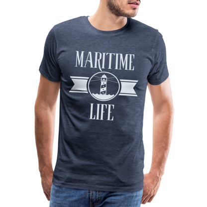 Männer Premium T-Shirt - Maritime Life Light - Blau meliert