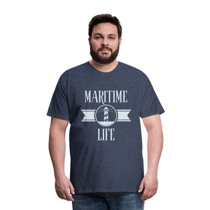 Männer Premium T-Shirt - Maritime Life Light - Blau meliert