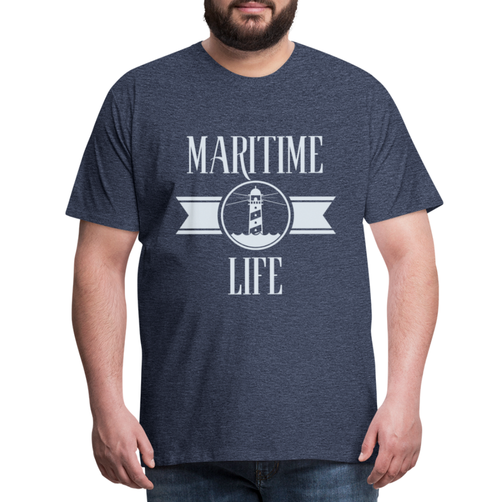 Männer Premium T-Shirt - Maritime Life Light - Blau meliert