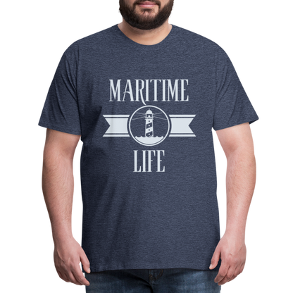 Männer Premium T-Shirt - Maritime Life Light - Blau meliert