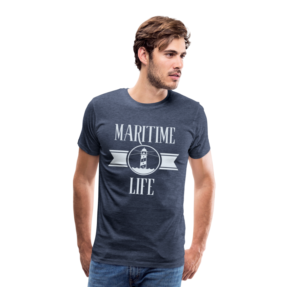 Männer Premium T-Shirt - Maritime Life Light - Blau meliert