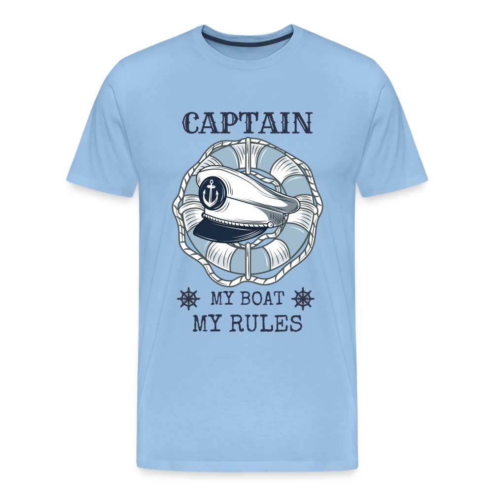 Männer Premium T-Shirt - Captain My Rules, my Boat - Sky