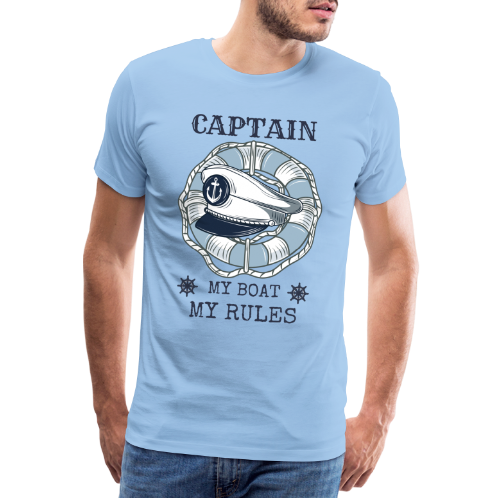 Männer Premium T-Shirt - Captain My Rules, my Boat - Sky