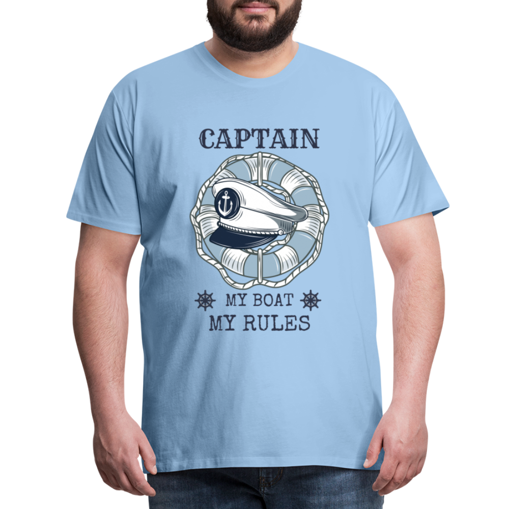 Männer Premium T-Shirt - Captain My Rules, my Boat - Sky