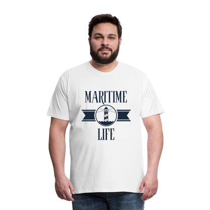 Männer Premium T-Shirt - Maritime Life Navi - weiß