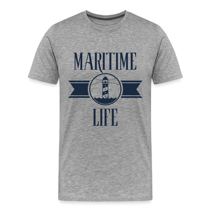 Männer Premium T-Shirt - Maritime Life Navi - Grau meliert