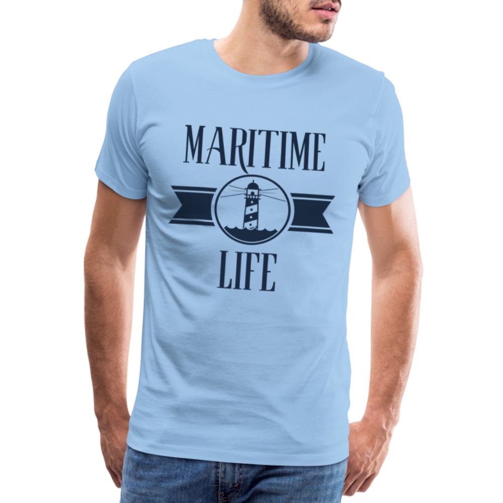 Männer Premium T-Shirt - Maritime Life Navi - Sky